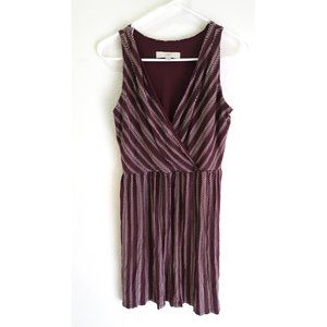 Loft Maroon Chevron Dress